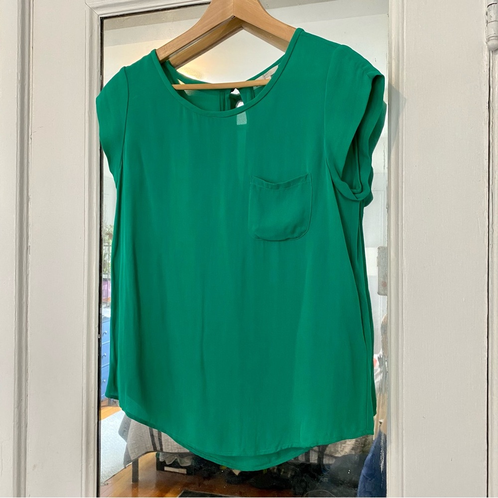 Joie rancher silk short sleeve pocket blouse